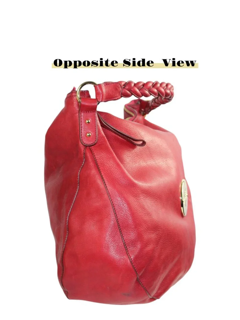 Red Leather Slouchy Hobo Bag Mulberry Daria Style